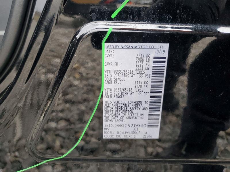 Aukcja sprzedaży 2020 Infiniti Qx60, vin: 5N1DL0MMXLC520940, numer aukcji: 48081726