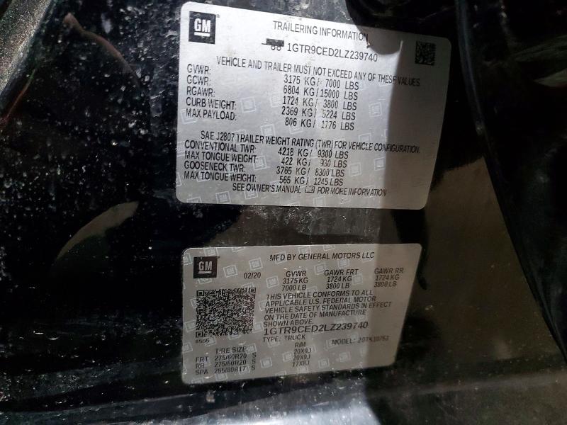 Продажа на аукционе авто 2020 Gmc Sierra, vin: 1GTR9CED2LZ239740, номер лота: 79637405