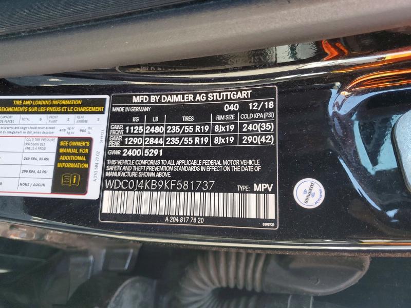 Aukcja sprzedaży 2019 Mercedes-benz Glc Coupe, vin: WDC0J4KB9KF581737, numer aukcji: 79547405