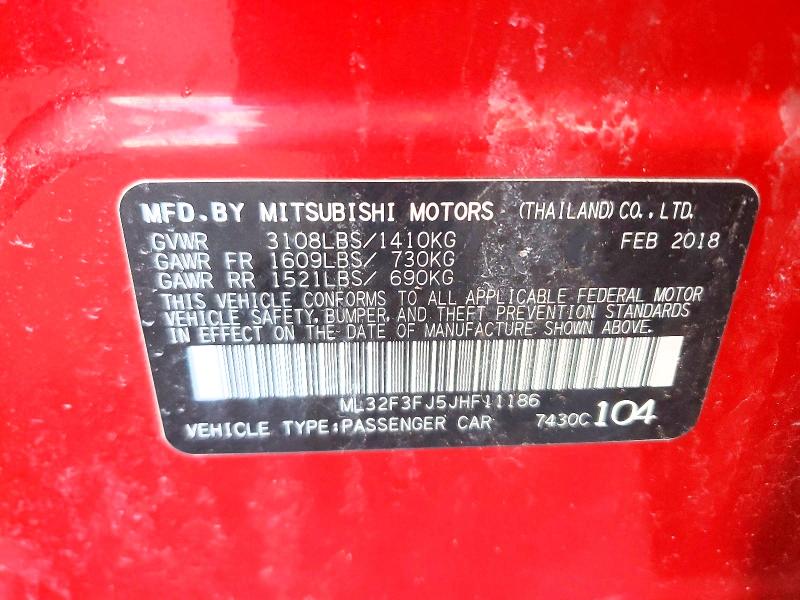 Продаж на аукціоні авто 2018 Mitsubishi Mirage, vin: ML32F3FJ5JHF11186, номер лоту: 46128636