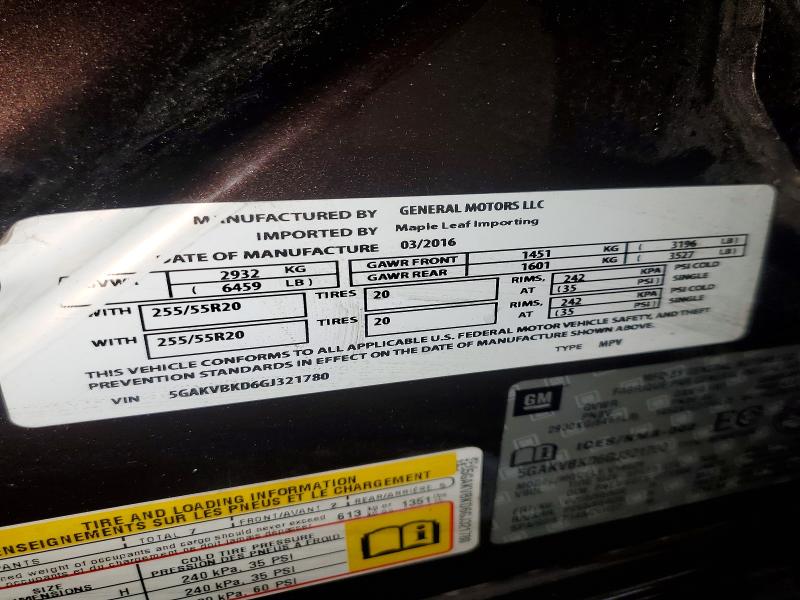 Продажа на аукционе авто 2016 Buick Enclave, vin: 5GAKVBKD6GJ321780, номер лота: 46469616