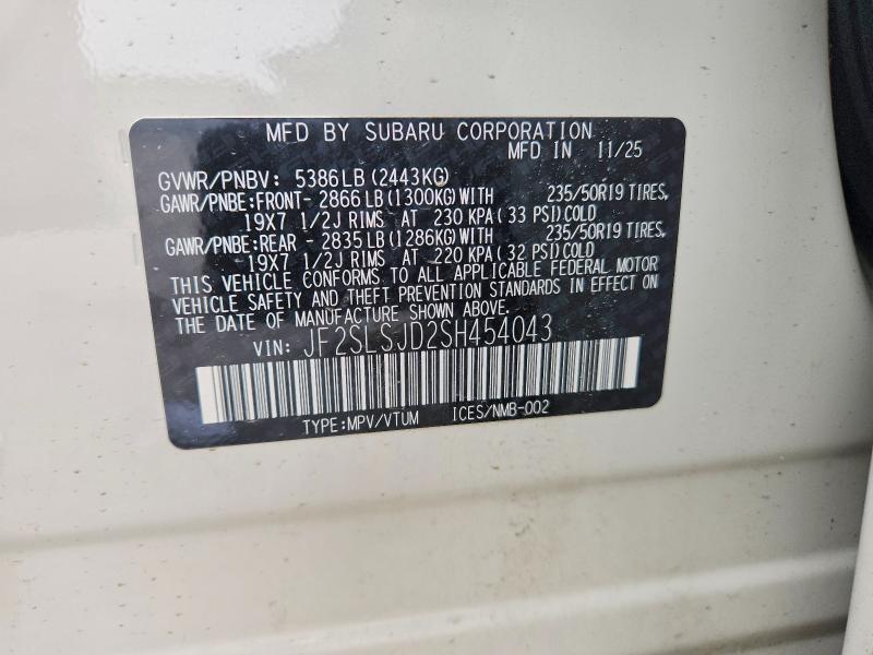 Продажа на аукционе авто 2025 Subaru Forester, vin: JF2SLSJD2SH454043, номер лота: 45754906