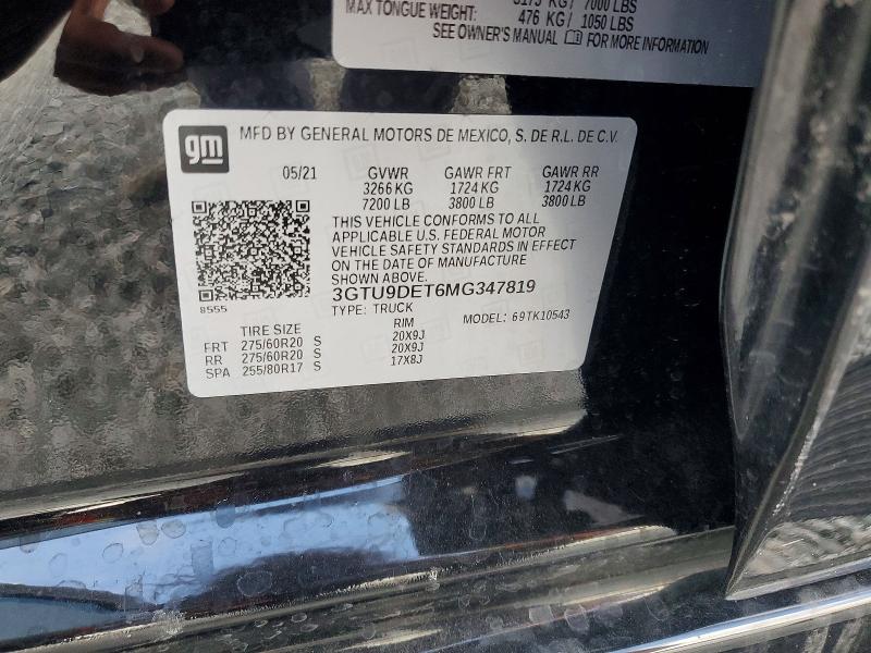 Продажа на аукционе авто 2021 Gmc Sierra, vin: 3GTU9DET6MG347819, номер лота: 79345755