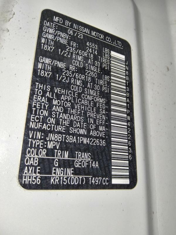 Продажа на аукционе авто 2023 Nissan Rogue, vin: JN8BT3BA1PW422636, номер лота: 78644195