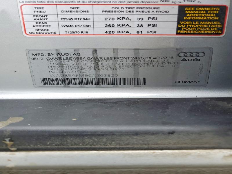 Продаж на аукціоні авто 2012 Audi A3, vin: WAUBEAFM9CA163820, номер лоту: 79480905