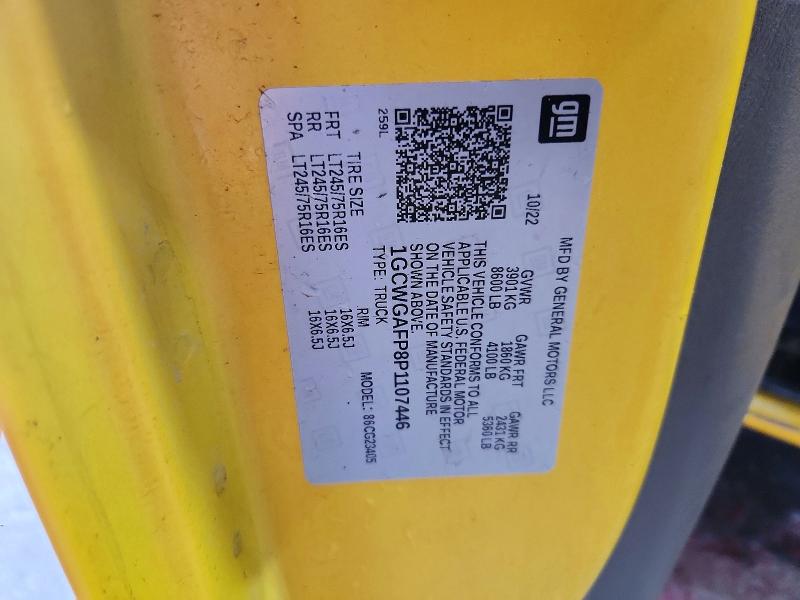 46837206 :رقم المزاد ، 1GCWGAFP8P1107446 vin ، 2023 Chevrolet Express G2500 مزاد بيع