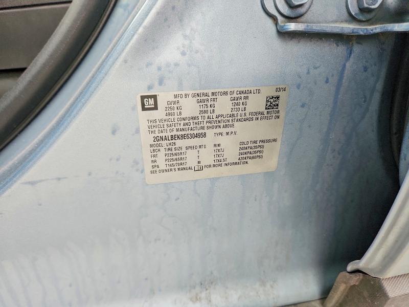 Aukcja sprzedaży 2014 Chevrolet Equinox, vin: 2GNALBEK8E6304958, numer aukcji: 46288516