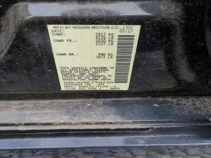 47815726 :رقم المزاد ، 1N4AL3AP4HC259230 vin ، 2017 Nissan Altima مزاد بيع