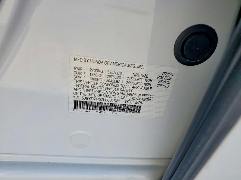 Aukcja sprzedaży 2020 Acura Mdx, vin: 5J8YD7H57LL001621, numer aukcji: 47421876