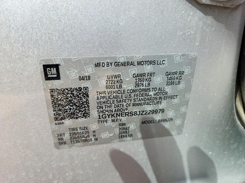 47749456 :رقم المزاد ، 1GYKNERS8JZ229979 vin ، 2018 Cadillac Xt5 مزاد بيع