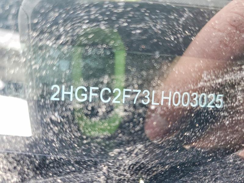 Aukcja sprzedaży 2020 Honda Civic, vin: 2HGFC2F73LH003025, numer aukcji: 78132835
