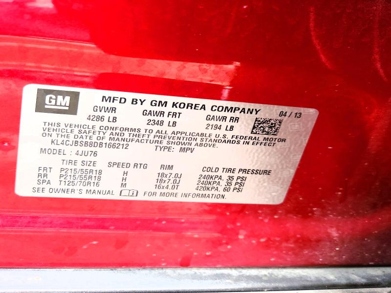 Продаж на аукціоні авто 2013 Buick Encore, vin: KL4CJBSB8DB166212, номер лоту: 79917965