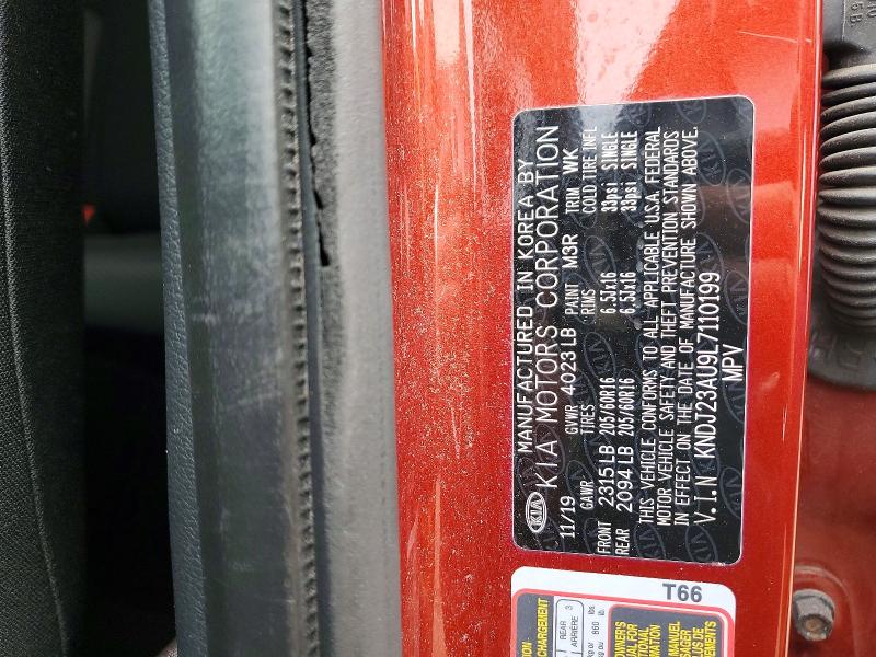 2020 Kia Soul მანქანა იყიდება აუქციონზე, vin: KNDJ23AU9L7110199, აუქციონის ნომერი: 47884036