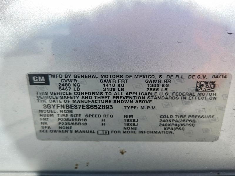 Aukcja sprzedaży 2014 Cadillac Srx, vin: 3GYFNBE37ES652893, numer aukcji: 46201866