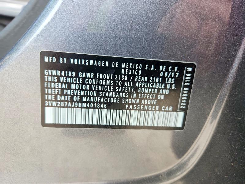Aukcja sprzedaży 2017 Volkswagen Jetta, vin: 3VW2B7AJ9HM401846, numer aukcji: 47057616