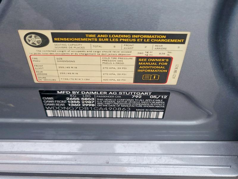 Aukcja sprzedaży 2012 Mercedes-benz S, vin: WDDNG7DB1CA490863, numer aukcji: 48213956