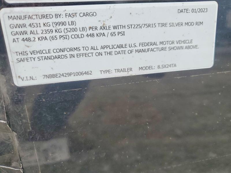 46555746 :رقم المزاد ، 7NBBE2429P1006462 vin ، 2023 Fast Cargo Trailers مزاد بيع