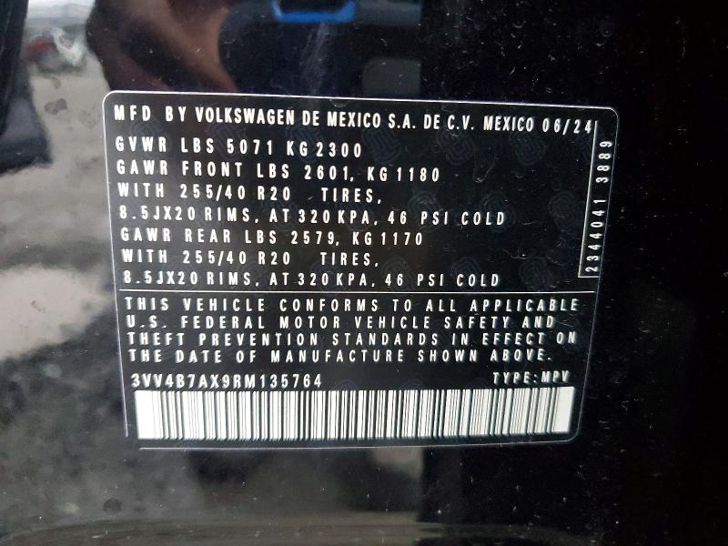 Aukcja sprzedaży 2024 Volkswagen Tiguan, vin: 3VV4B7AX9RM135764, numer aukcji: 46754606