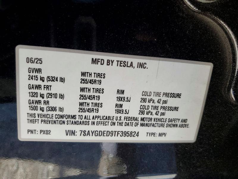 Продаж на аукціоні авто 2026 Tesla Model Y, vin: 7SAYGDED9TF395824, номер лоту: 46698256