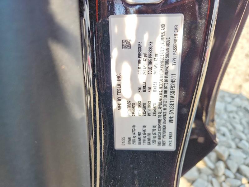 Продажа на аукционе авто 2025 Tesla Model 3, vin: 5YJ3E1EA5SF924511, номер лота: 47301996