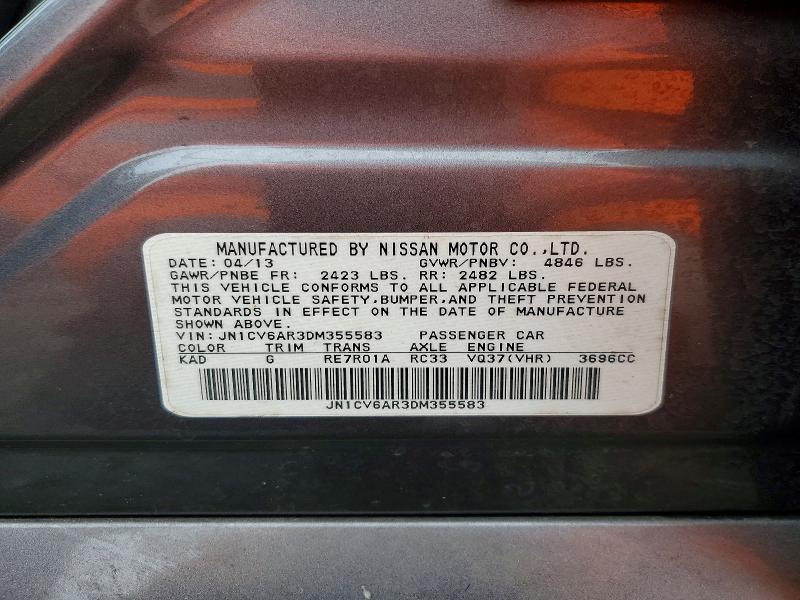 Aukcja sprzedaży 2013 Infiniti G37 Sedan, vin: JN1CV6AR3DM355583, numer aukcji: 47535976