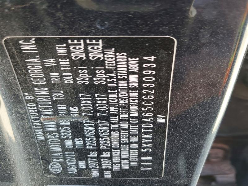 45743086 :رقم المزاد ، 5XYKTDA65CG230934 vin ، 2012 Kia Sorento مزاد بيع