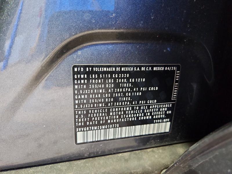 42005286 :رقم المزاد ، 3VVGR7RM2SM010775 vin ، 2025 Volkswagen Tiguan مزاد بيع