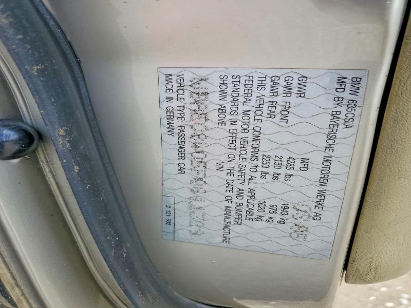 1985 Bmw Motorrad 635 მანქანა იყიდება აუქციონზე, vin: WBAEC8405F0611329, აუქციონის ნომერი: 48106786