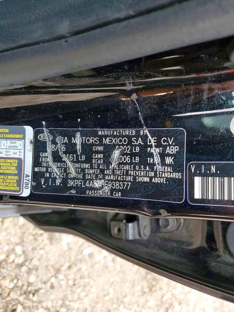 2017 Kia Forte მანქანა იყიდება აუქციონზე, vin: 3KPFL4A84HE038377, აუქციონის ნომერი: 46342726