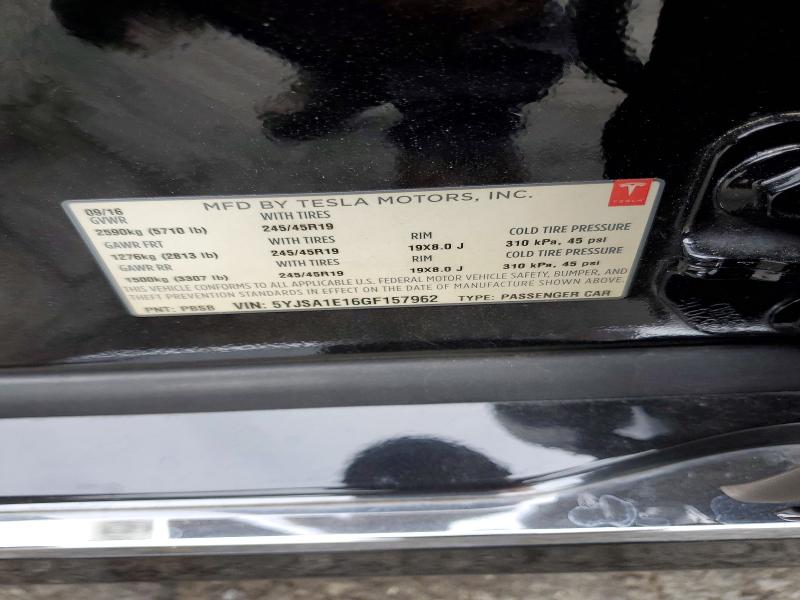 Продажа на аукционе авто 2016 Tesla Model S, vin: 5YJSA1E16GF157962, номер лота: 48089466