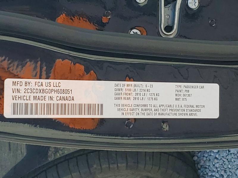 Продаж на аукціоні авто 2023 Dodge Charger, vin: 2C3CDXBG0PH608051, номер лоту: 45999556