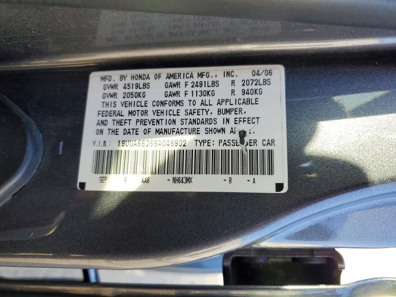 Продажа на аукционе авто 2006 Acura 3.2tl, vin: 19UUA66266A046902, номер лота: 79951435