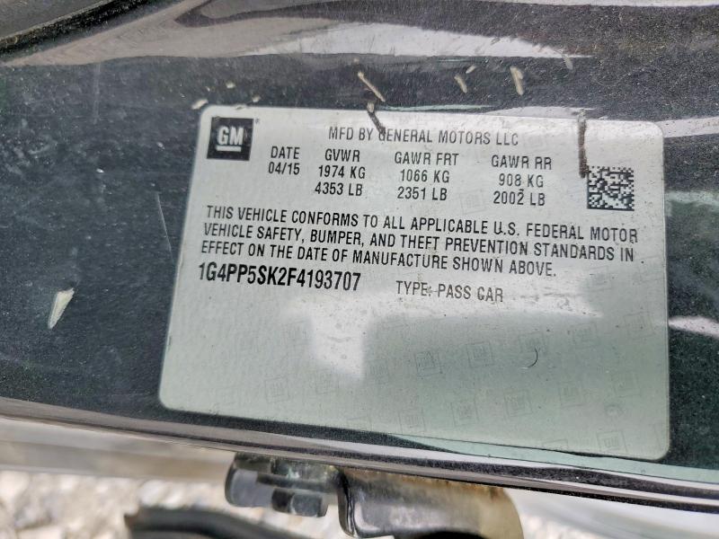 47995616 :رقم المزاد ، 1G4PP5SK2F4193707 vin ، 2015 Buick Verano مزاد بيع