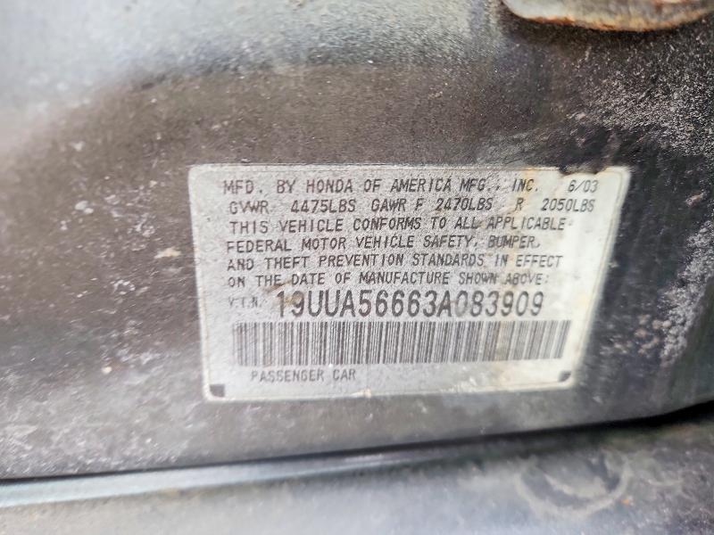 2003 Acura 3.2tl მანქანა იყიდება აუქციონზე, vin: 19UUA56663A083909, აუქციონის ნომერი: 46545506