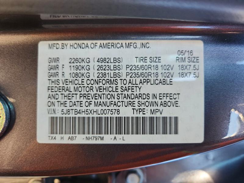 Продажа на аукционе авто 2017 Acura Rdx, vin: 5J8TB4H5XHL007578, номер лота: 47214486