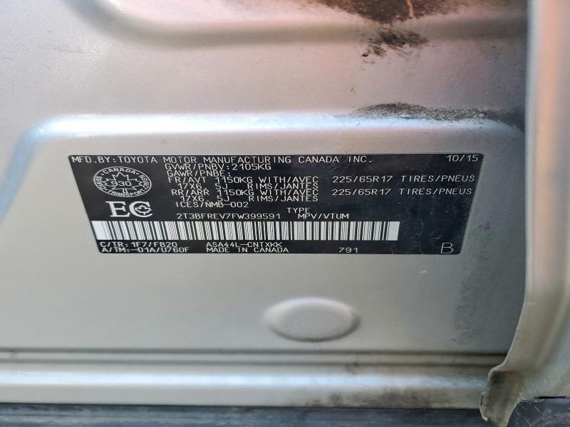Aukcja sprzedaży 2015 Toyota Rav4, vin: 2T3BFREV7FW399591, numer aukcji: 47271596