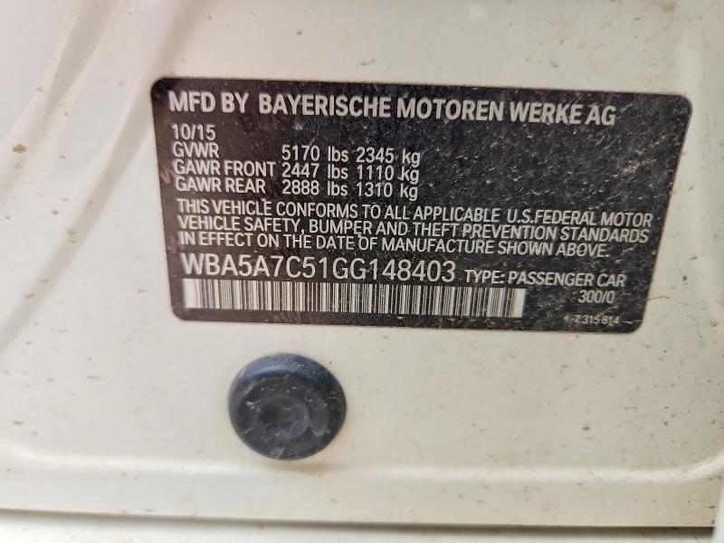 2016 Bmw 528 მანქანა იყიდება აუქციონზე, vin: WBA5A7C51GG148403, აუქციონის ნომერი: 45567596