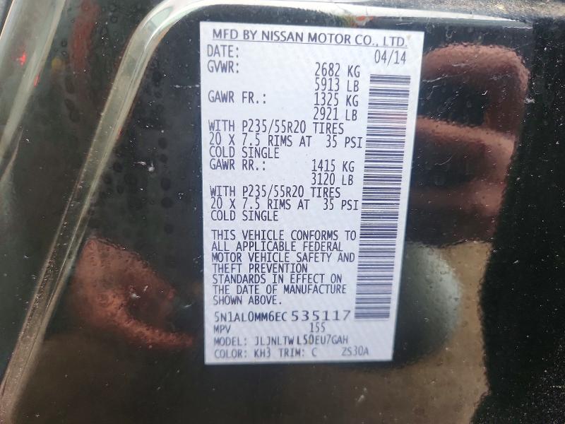 Продаж на аукціоні авто 2014 Infiniti Qx60, vin: 5N1AL0MM6EC535117, номер лоту: 79454065