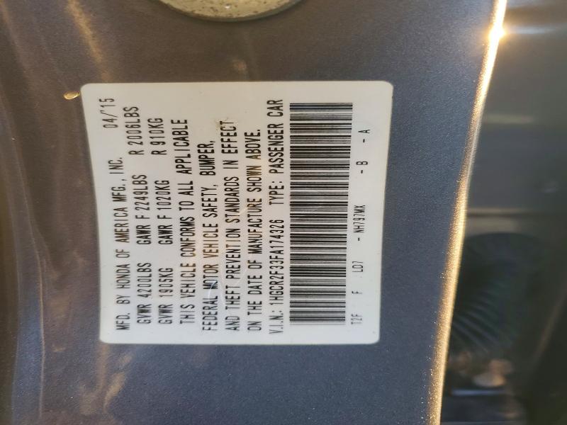 Продаж на аукціоні авто 2015 Honda Accord, vin: 1HGCR2F33FA174326, номер лоту: 47017986