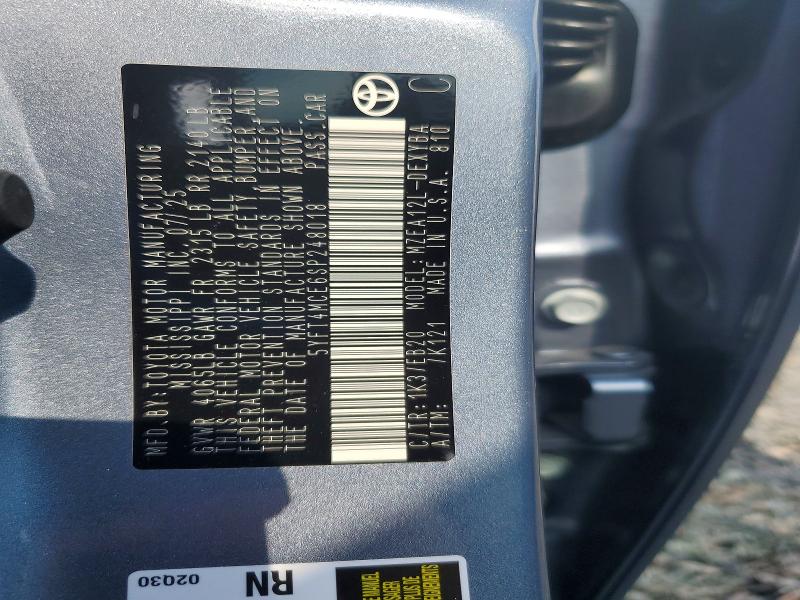 Aukcja sprzedaży 2025 Toyota Corolla, vin: 5YFT4MCE6SP248018, numer aukcji: 47458646