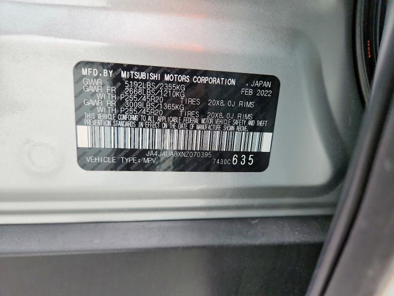 Продаж на аукціоні авто 2022 Mitsubishi Outlander, vin: JA4J4UA8XNZ070395, номер лоту: 47199026