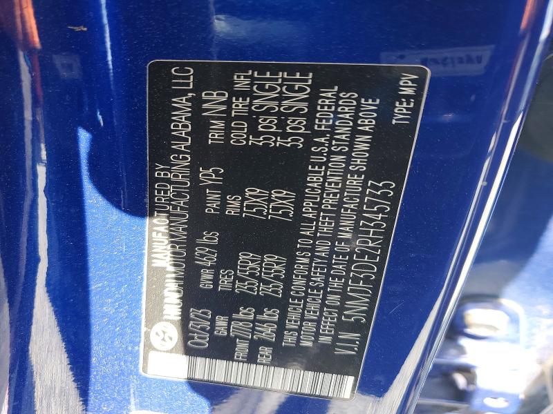 2024 Hyundai Tucson მანქანა იყიდება აუქციონზე, vin: 5NMJF3DE2RH345733, აუქციონის ნომერი: 47413776