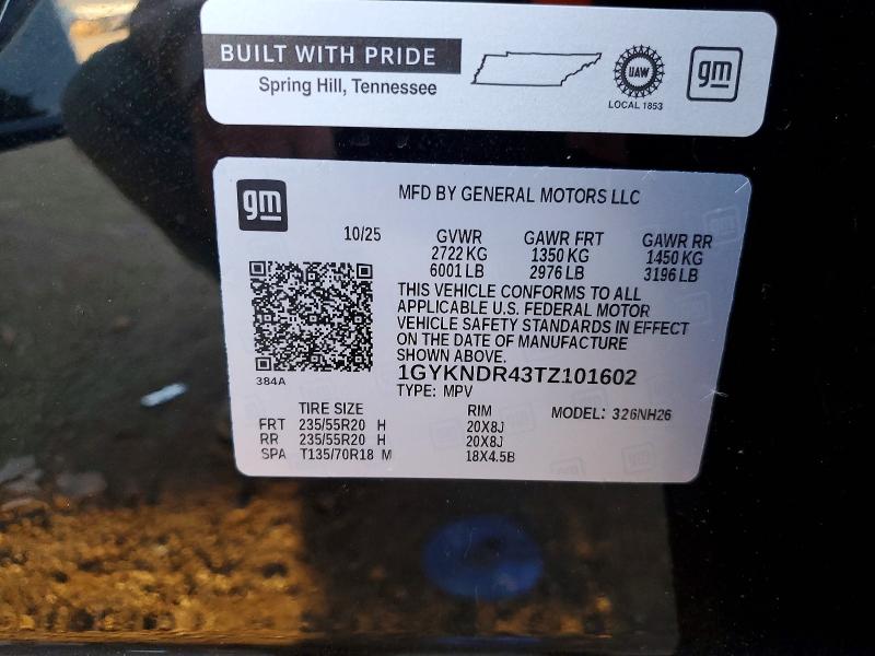 Продаж на аукціоні авто 2026 Cadillac Xt5, vin: 1GYKNDR43TZ101602, номер лоту: 47344216