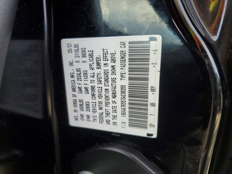 Aukcja sprzedaży 2007 Acura Tl, vin: 19UUA76557A038355, numer aukcji: 45831886