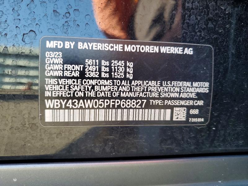 Продажа на аукционе авто 2023 Bmw I4, vin: WBY43AW05PFP68827, номер лота: 46833236
