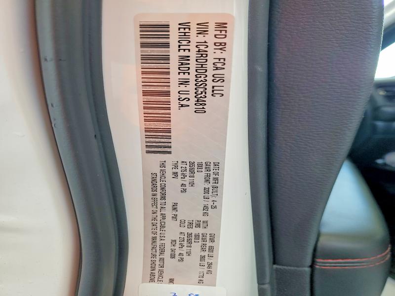47076956 :رقم المزاد ، 1C4RDHDG3SC534810 vin ، 2025 Dodge Durango مزاد بيع