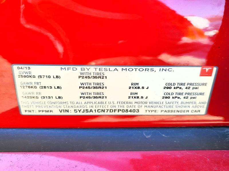 Aukcja sprzedaży 2013 Tesla Model S, vin: 5YJSA1CN7DFP08403, numer aukcji: 41765396