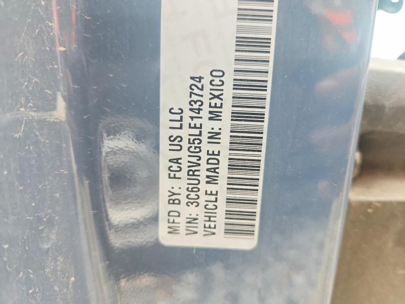 2020 Ram Promaster 3500 მანქანა იყიდება აუქციონზე, vin: 3C6URVJG5LE143724, აუქციონის ნომერი: 77084835