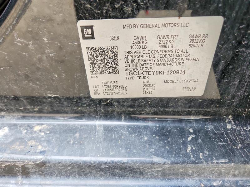 Продажа на аукционе авто 2019 Chevrolet Silverado, vin: 1GC1KTEY0KF120914, номер лота: 47804256
