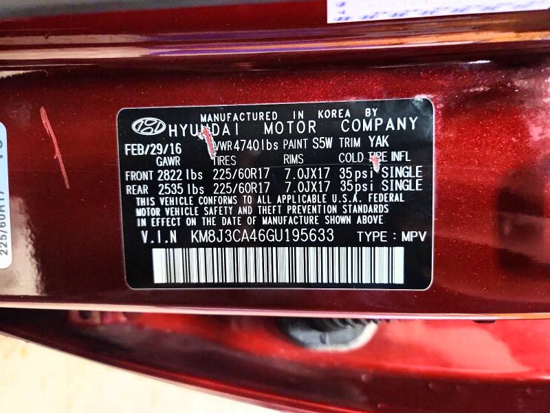 2016 Hyundai Tucson მანქანა იყიდება აუქციონზე, vin: KM8J3CA46GU195633, აუქციონის ნომერი: 46375016
